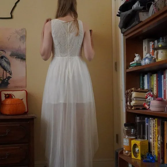 Ark & Co | Dresses | White Lace High Low Dress Semiformal Bridal Reception  Photoshoot | Poshmark